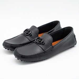 size 12.5G 13 US Gucci GG Leather Moccasin Driver Black Loafers Leather Cut Out Gucci Moccasin Black Casual Shoes for Men for sale | eBay main image 2